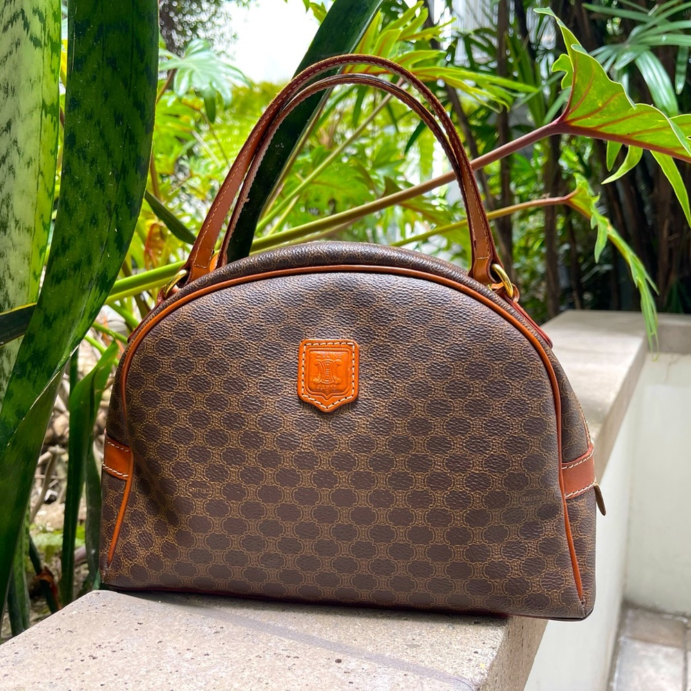 💥SOLD💥 Céline CELINE Macadam Triomphe Bowler Handbag Vintage Pre-Loved